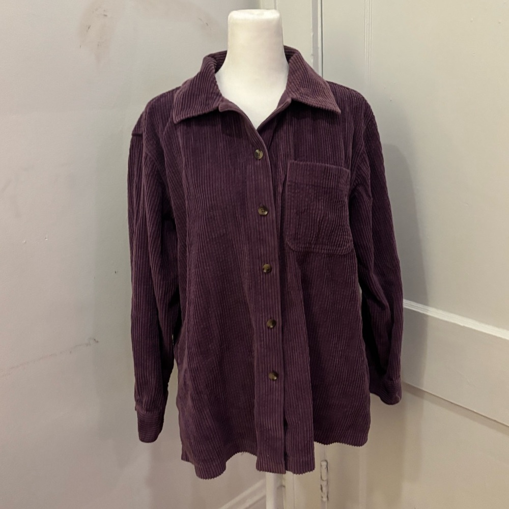 Vintage LL Bean Purple Corduroy Long Sleeve Shirt